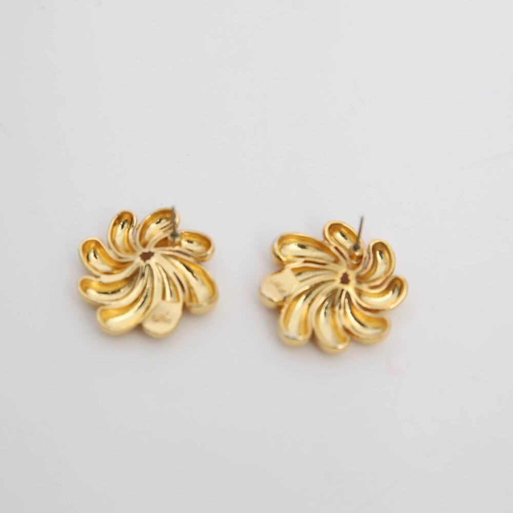 Lele Sadoughi Pinwheel 14K Gold-Plated Button Earrings - Picture 5 of 6